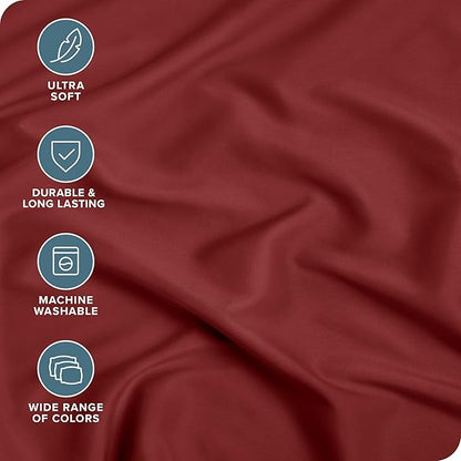 Bare Home Fitted Bottom Sheet Queen Size - Premium 1800 Microfiber - Ultra-Soft Hotel Luxury - Deep Pocket - Durable and Long Lasting (Queen, Rosewood)
