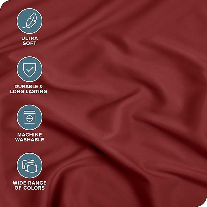 Fitted Bottom Sheet King Size - Premium 1800 Microfiber - Ultra-Soft Hotel Luxury - Deep Pocket - Durable and Long Lasting - Fitted Sheet (King, Rosewood)