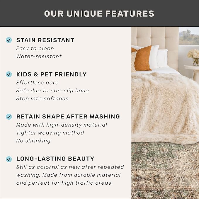 Vintage 2'6"x8' Wide Non Slip Runner Rugs for Hallway, Stain Resistant Washable Farmhouse Kitchen Rugs with Rubber Backing, Indoor Floor Mats for Entryway, Neutral Dark Medallion Abstract Décor