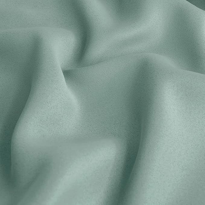 BGment Sage Green Kitchen Curtains 36 Inch Length for Window Over Sink - Small Half Drapes with Rod Pocket Privacy Protection for Cafe Bathroom Window, 34 x 36 Inch, 2 Panels