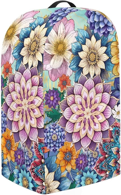 Bohe Flower Print Blender Covers for Kitchen Food Processor Cover with Durable Handle, Dust Covers for Kitchen Appliances Stand Mixer or Coffee Maker Appliance Cover