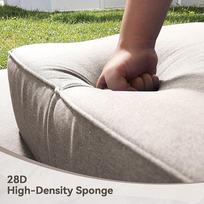 Luxury 6" Outdoor Cushions for Patio Furniture, 24x24x6" Thick Seat Cushion Set of 9, Fade Resistant Couch Chair Replacement Cushions High Density Deep Wicker Chair Cushion w/ Removable Cover, Beige