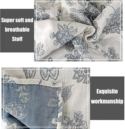 MSGKV Boho Throw Blanket for Couch Sofa Bed Decor, 100% Cotton Blankets Warm Versatile KnitWoven Blanket, Super Soft Warm & Decorative Blanket for Sofa Bed Living Room, 78''Wx 90''L