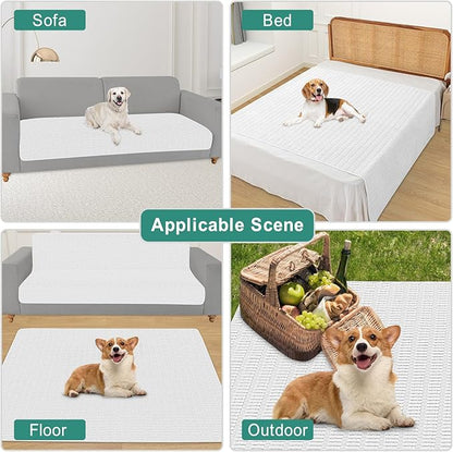 Foxdecor Couch Cover Sofa Covers Washable, Dog Bed Cover Couch Covers for 3 Cushion Couch Sofa Pet Friendly, Dog Couch Cover Furniture Covers for Pets.(White 40x50 inch)