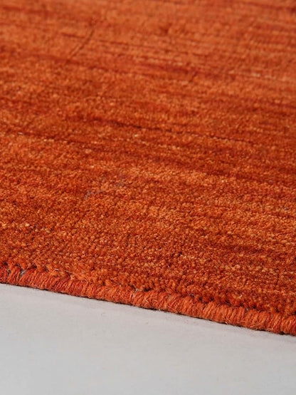Hand Knotted Loom Wool ECO-Friendly Area Rugs - 9'x12', Rectangle, Light Red Color, Solid Plain Design, High Pile Handmade Anti Skid Area Rugs for Living Room, Bed Room (L00111)