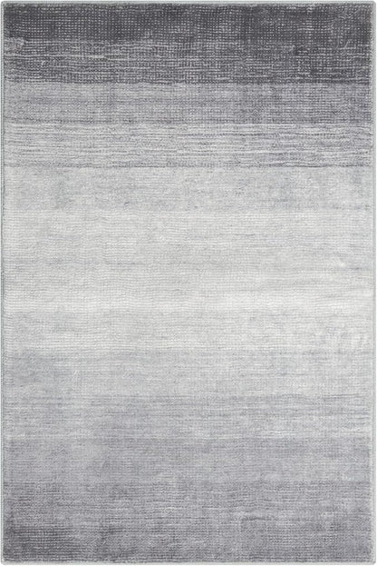 Wonnitar 4x6 Washable Grey Rug for Bedroom, Modern Ombre Area Rug for Living Room, Non-Slip Stain Resistant Entryway Throw Mat, Non-Shedding Low Pile Floor Carpet for Bedside Mudroom (Grey, 4'x6')