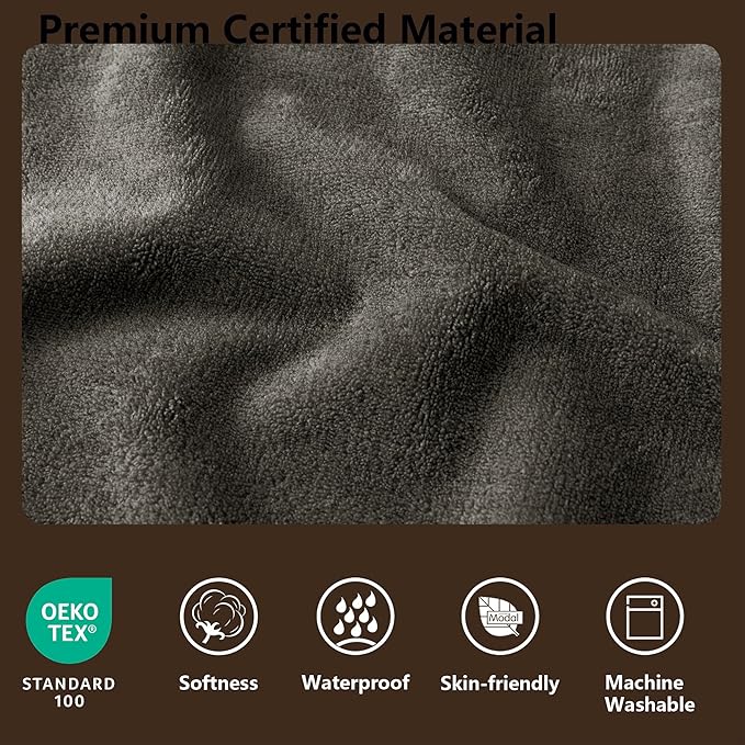 Waterproof Blanket for Couch, Leak Proof Dog Bed Blankets Reversible, Pet Throw Sofa Furniture Protector Machine Washable-68 x82,Light Brown+Dark Brown