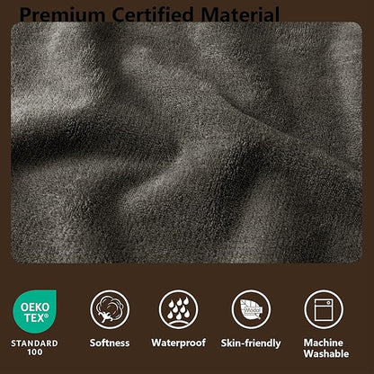 Waterproof Blanket for Couch, Leak Proof Dog Bed Blankets Reversible, Pet Throw Sofa Furniture Protector Machine Washable-68 x82,Light Brown+Dark Brown