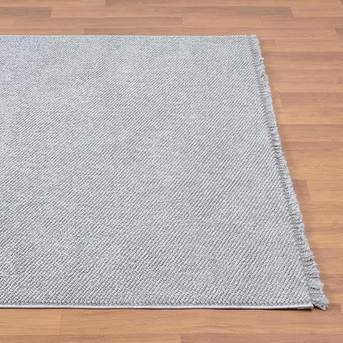 LUXE WEAVERS Solid Machine Woven Gray 8x10 Area Rug, Indoor Stain-Resistant Carpet