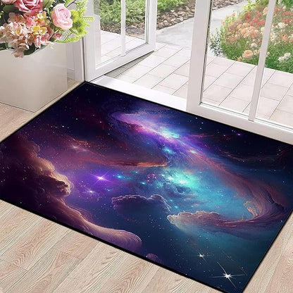 Galaxy Area Rug Space Nebula Bedroom Living Room for Girls Kids Boys Carpet Vortex Throw Rugs Purple Blue Cloud Floor Mat 63 in x 31 in