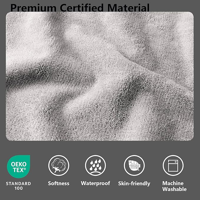 Waterproof Blanket for Bed, Leak Proof Dog Couch Blankets Reversible, Pet Throw Sofa Furniture Protector Machine Washable-82 x120,Black+Lightgrey