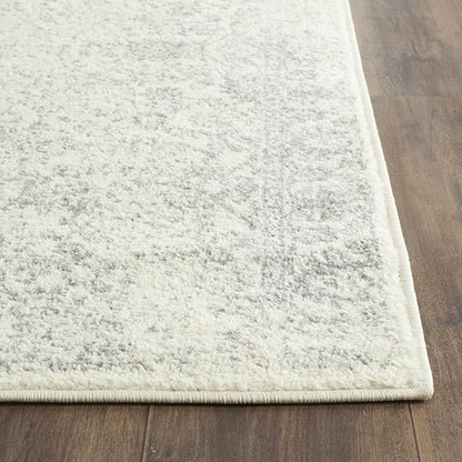 SAFAVIEH Adirondack Collection Runner Rug - 2'6" x 22', Ivory & Silver, Distressed Vintage Floral Design, Non-Shedding & Easy to Clean, Ideal for Hallway, Foyer, Entryway, Bedroom (ADR109C)
