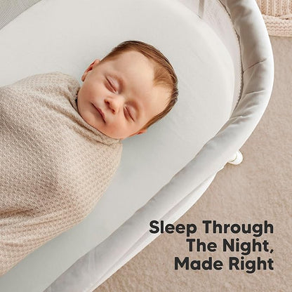 2-Pack Organic Bassinet Sheets for Girls, Boys - 100% Cotton Bassinet Mattress Sheets Compatible with Halo Bassinest Swivel Sleeper, Graco, Baby Delight, Chicco, Unisex Fitted Bassinet Sheets (Sage)