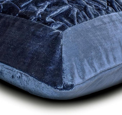 The HomeCentric Blue Bed Runner for King/Queen/Twin Velvet Decorative Bed Scarf 53"x18" Bed Runner Without Pillow Cover, Solid Bed Scarf Bedroom Décor Accent - Sapphire Knots