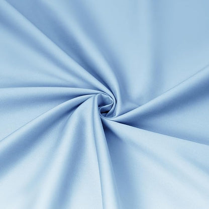 Sunflower Full Fitted Sheet, 1-Piece Deep Pocket Fitted Bottom Sheet 16", 100% Cotton Sateen Soft Breathable, Powder Blue