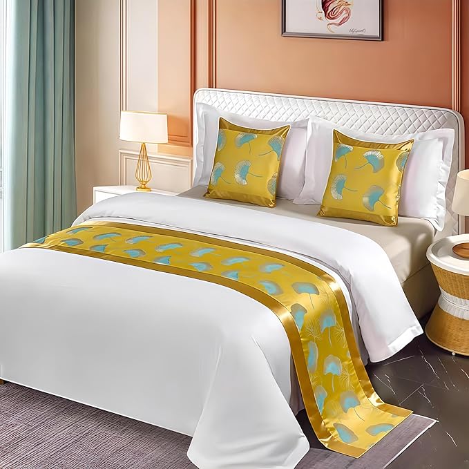 Bed Runner for Guest Room，Luxury Bed Runner，Wedding Bed Runner，Embroidered Bed Runner，Breathable Washable，Hotel Decor，Bed Decorations ，for Home Hotel Decorations(C,50 * 160cm)