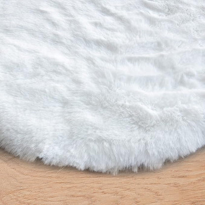 White Faux Bunny Fluffy Fur Rug Washable Area Rugs for Living Room Nursery Rugs for Bedroom 2x3 Rectange Rug Cute Home Décor