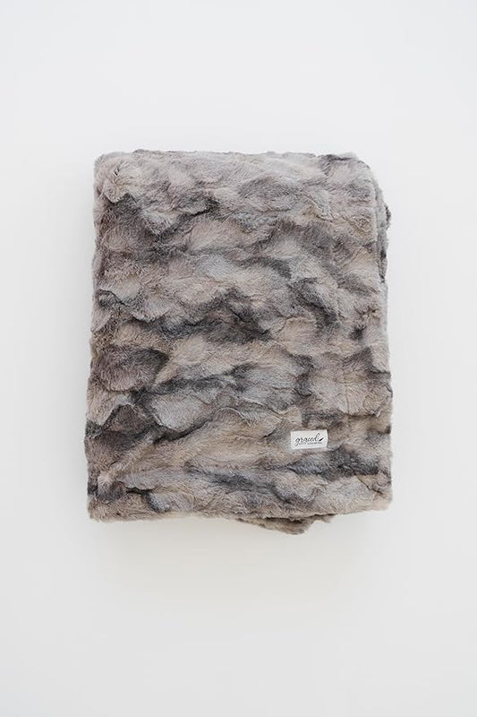 GRACED SOFT LUXURIES Oversized Throw Blanket Living Room Decor Softest Warm Elegant Aesthetic Comfy Cozy Faux Fur for Home, Couch, Sofa, Bed, Chair (XL 60" x 80", Marbled Gray)
