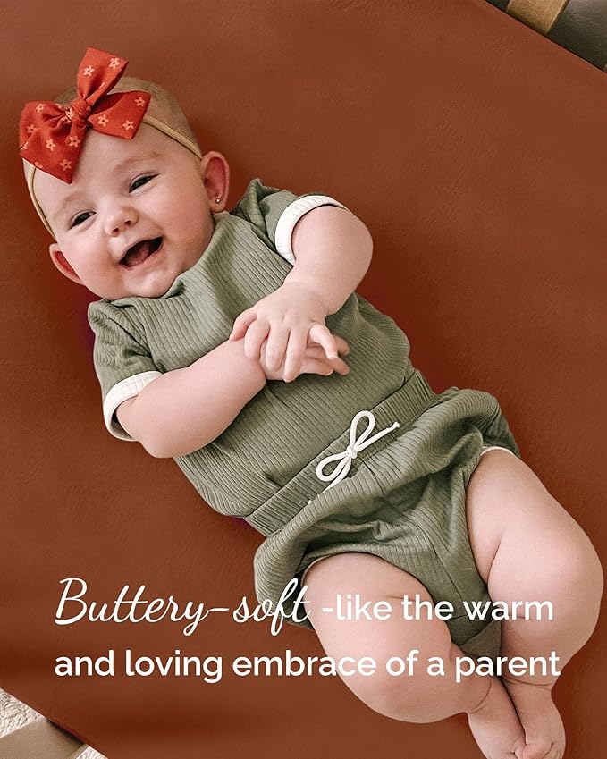 Bassinet Sheets 20x30 Inch for Graco Travel Lite Crib, Sense2Snooze, My View 4 in 1, Dream Suite and Guava Bassinet - Buttery Soft, Stretchy Sheets - Burnt Orange+Mustard Yellow+ Gray, 3 Pack