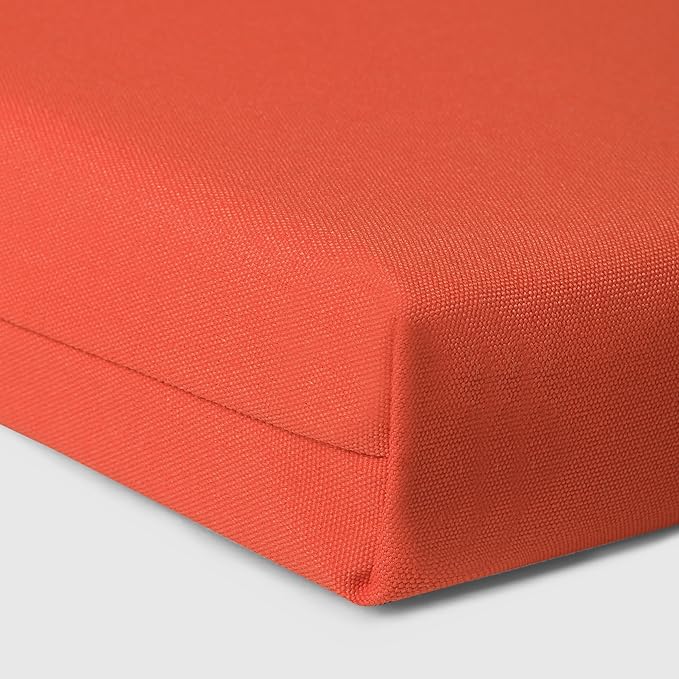 WestinTrends Solace Outdoor Patio Kitchen Dining Chair Square Seat Cushions Set of 4, 20 x 20, Orange