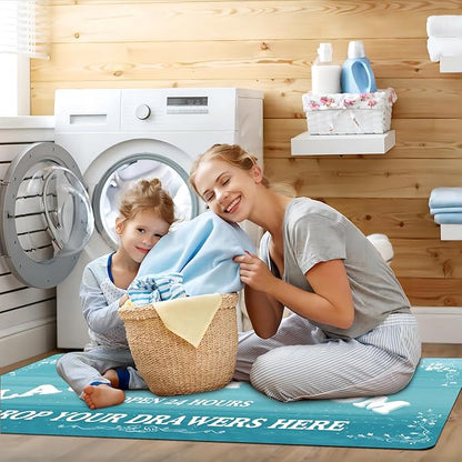 Zoke Laundry Room Rug Runner Stylish Non-Slip Laundry Room Mat 20"x59", Versatile, Waterproof Runner for Laundry, Kitchen, and Bathroom, Mudroom Decor and Farmhouse Charm