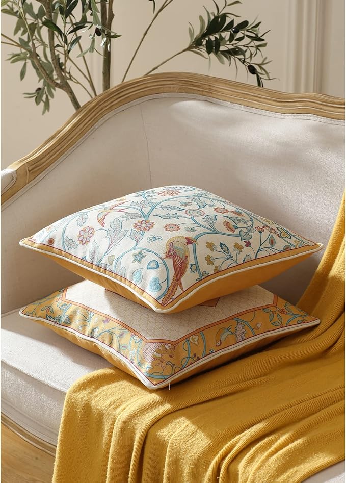 patdrea Linen Decorative Throw Pillow Covers Set Soft Durable Cushion Cases Pillowcase for Couch Bedroom Car Living Room 18"x 18"
