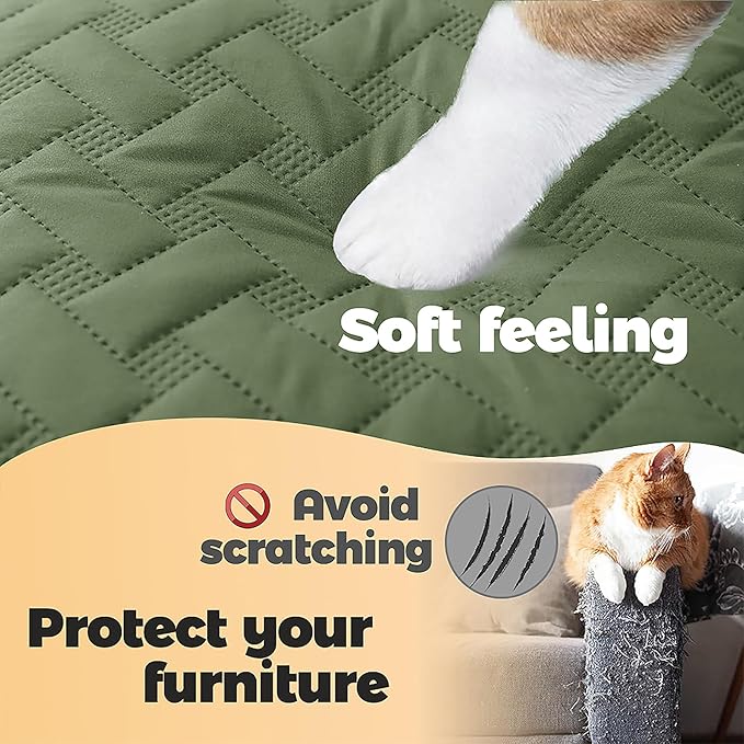 gogobunny 100% Double Sided Waterproof Dog Blanket Soft Pet Bed Cover Reversible Protect Furniture Couch Sofa Car for Puppy Cat Kids (Dark Green/Light Green, 30x30 Inch (Pack of 1))