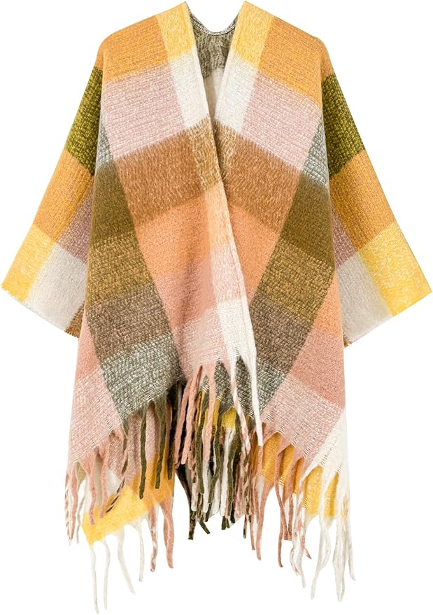 Breezy Lane Women's Shawl Wraps Warm Poncho Ruana Wrap Cardigan