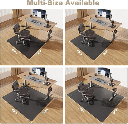 [Thickened to 2.0mm] 36"x 48" Office Chair Mat for Hardwood, Vinyl Computer Floor Mat, Anti-Slip Desk Mats for Hardwood, Easy to Clean Office Chair Floor Protector, Durable Rolling Chair Mat