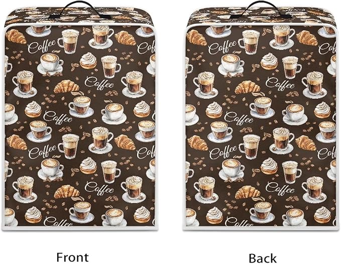 Coffee Maker Covers With Top Handle Folding Coffee Machine Dust Covers For Blender Mixer Juice Machine Keep Office Home Kitchen Clean Afternoon Tea Print