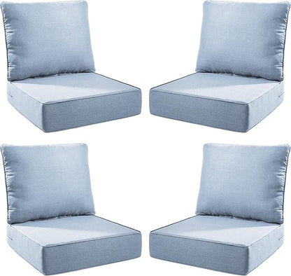 Luxury Outdoor Seat Cushion Set-24 x 24 x 6 Inch Outdoor Chair Cushions with Water Resistant & Removable Cover Outdoor Cushions for Patio Furniture Chair Sofa Couch