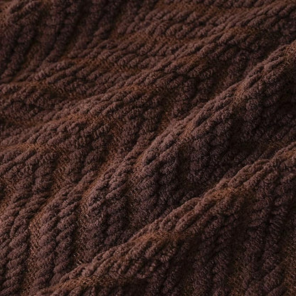 BATTILO HOME Dark Brown Throw Blanket for Couch, Super Soft Cozy Warm Chocolate Throw for Twin Bed, Living Room Chair Bed Sofa Home Decor, 60" x 80"