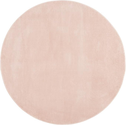 SAFAVIEH Revive Collection Area Rug - 6'7" Round, Pink, Geometric Design, Ideal for High Traffic Areas in Living Room, Bedroom, Dining (REV102U)