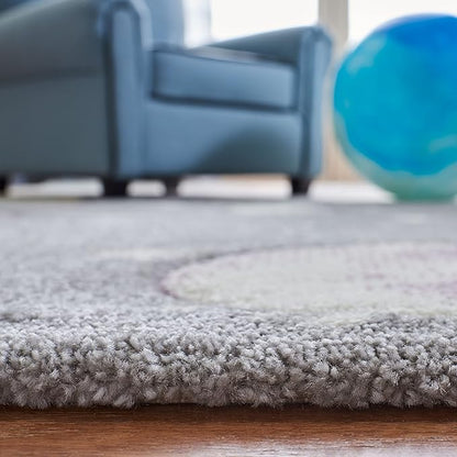 SAFAVIEH Carousel Kids Collection Runner Rug - 2'3" x 6', Grey & Lavender, Non-Shedding & Easy Care, Ideal for High Traffic Areas for Boys & Girls in Playroom, Nursery, Bedroom (CRK103F)