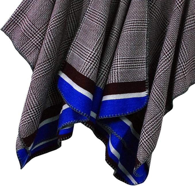 Women's Vintage Pattern Open Front Poncho Cape Shawl Winter Shawl Wraps