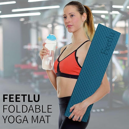 Foldable Yoga Exercise Mat – Lightweight, Anti-Slip, and Easy to Store for Yoga, Pilates, Home Workouts, and Floor Exercises