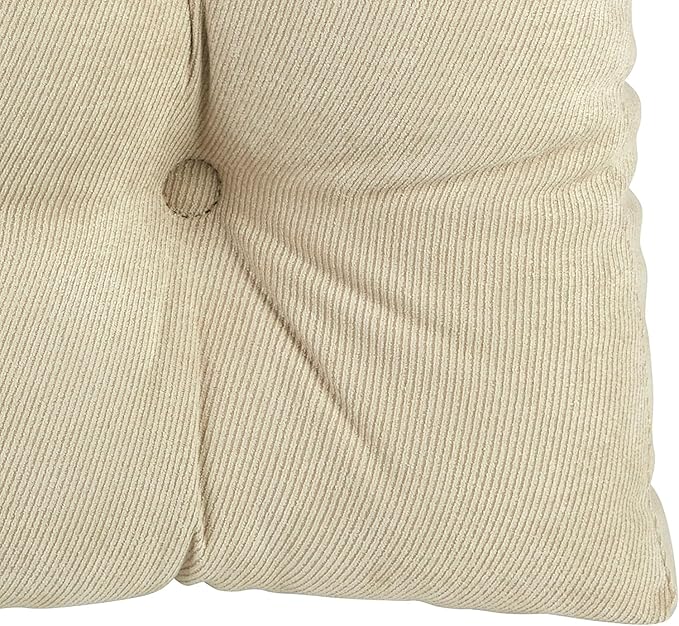 Klear Vu Gripper Overstuffed Universal Non-Slip Dining Chair Cushions for Kitchen Decor or Office Use, U-Shaped Skid-Proof Seat Pad, 17x17 Inches, 2 Count (Pack of 1), Linear Stone Tan