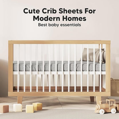 KeaBabies 2-Pack Baby Crib Sheets for Boys, Girls - 52x28 Viscose Derived from Bamboo Toddler Bed Sheets Neutral, Fitted Crib Mattress Cover for Standard Baby Bedding, Soft & Cozy (Nordic)