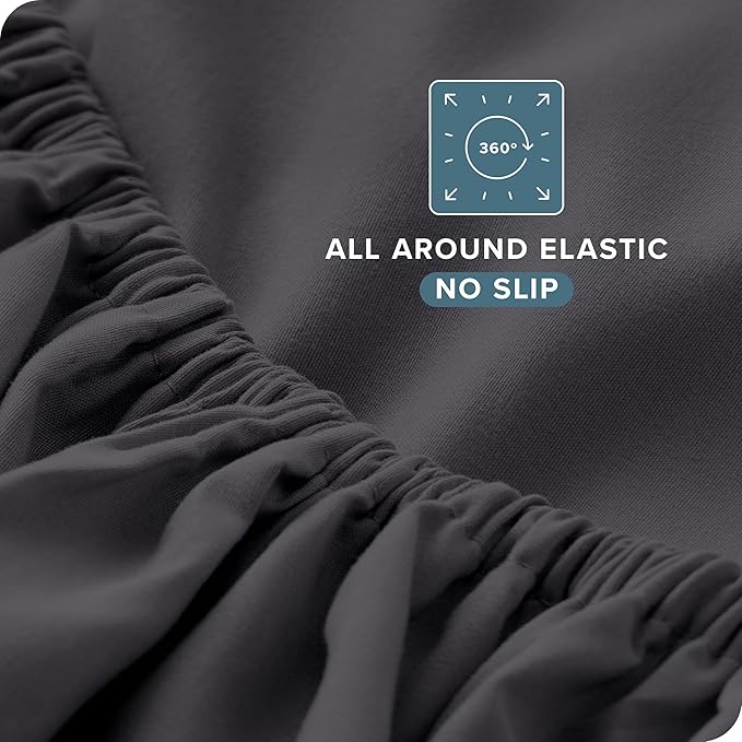 Bare Home Ultra-Soft Full XL Sheet Set - Luxury 1800 - Hydro-Brushed - Deep Pockets - Easy Fit - 4 Piece Set - Bedding Sheets & Pillowcases (Full XL, Forged Iron Grey)