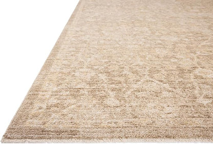 Loloi Chris Loves Julia Palma Collection PLM-01 Bark/Natural 7'-10" x 10' Area Rug Vintage Style Boho Living Room Bedroom Carpet