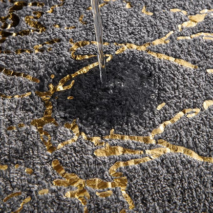 QJHOMO Marble Bathroom Rug Gray and Gold Decor Bathroom Rugs Non Slip Bath Mat Super Absorbent Microfiber Plush Bathmat Machine Washable Floor Carpet for Tub, Shower, Bedroom (24x36 inch)