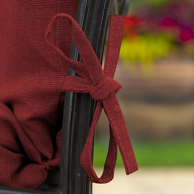 Arden Foam Outdoor Dining Chair Cushion, 20 x 20, Made with ProFoam, Rain-Proof, Fade Resistant, Ruby Red Leala