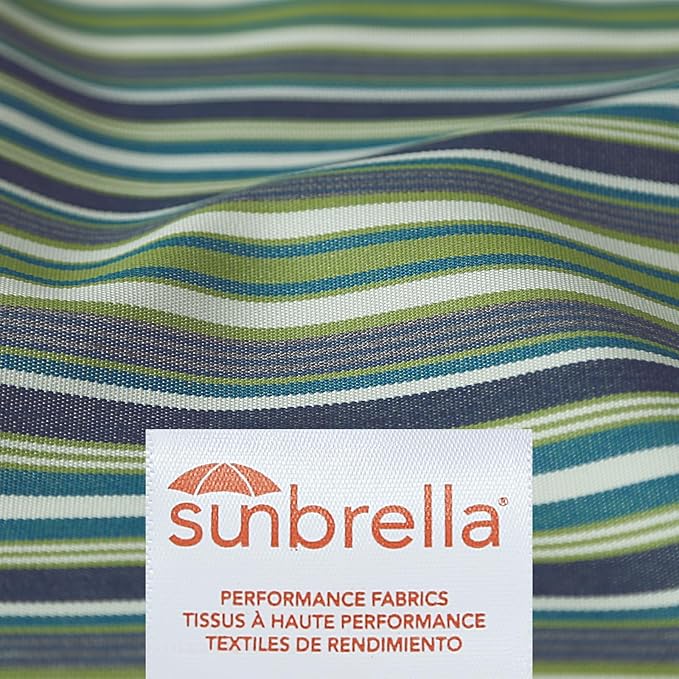 Sunbrella Outdoor Patio Chair Cushions Set, 24" x 24", Set of 2, Water-Repellent, Fade Resistant, Deep Seat Cushion for Backyard, Couch, Sofa and Patio Furniture, Troupe Caribbean