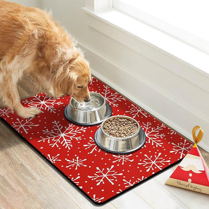 Dog Food Mats for Floors, Absorbent Dog Bowl Mat for Food and Water Dispenser Mat, Quick Dry Cat Food Mat Pet Supplies