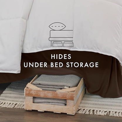 Linen Market Bed Skirt - Ultra Soft Microfiber - Easy Fit with 14 Inch Tailored Drop - Hotel Quality, Shrinkage & Fade Resistant - Bed Cover - King Bed Set - Bedroom Décor - (King, Chocolate)