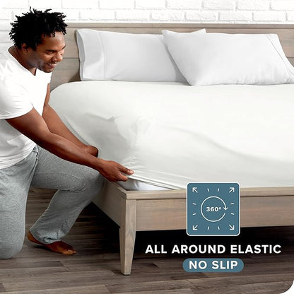 Bare Home Fitted Bottom Sheet Twin XL Size - Premium 1800 Microfiber - Ultra-Soft Hotel Luxury - Deep Pocket - Durable and Long Lasting (Twin XL, Cream)