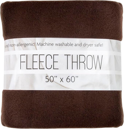 50x60 Throw Blankets, Ultra Soft Hypoallergenic Fleece Fall Throw Blanket for Livingroom, Couch, Chair, Bed, Brown