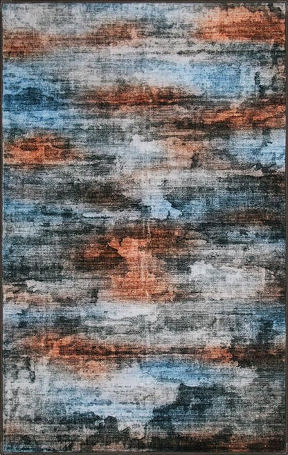 WILLSUN Washable Area Rugs, 9x12 Non-Slip Boho Large Area Rugs for Living Room, Bedroom, Machine Washable Vintage Rug, Indoor Floral Print Carpet for Home Decor, Kid & Pet Friendly Mat