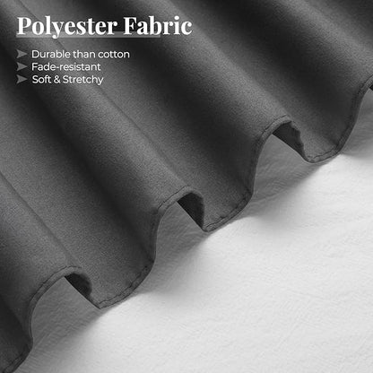 RIMELA Dark Grey Bed Skirt Queen Size 12 Inch Drop, Elastic Bed Skirting for Bed Base and Frame, Bedding Dust Ruffle Easy to Install, Lightweight Comforter Set with Wrap Around Adjustable Bedskirt