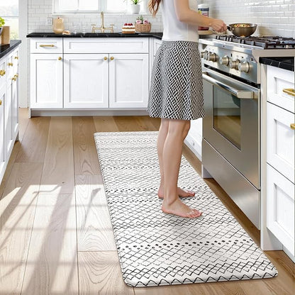 KIMODE Kitchen Mats for Floor Anti Fatigue, Geometric Kitchen Runner Rugs Non Slip, Padded Kitchen Floor Mats, Memory Foam Kitchen Mats Cushioned, Standing Desk Mat for Laundry Office Sink 24"x59"